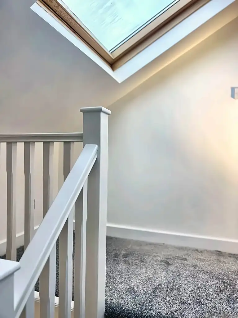Loft room under a skylight